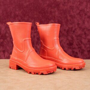 rag&bone Women Shiloh Orange Waterproof Wellies Rubber Rain Boots 5-5.5US EUR 36